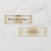 Elegante Rose Gold Formal Abschluss Name Card Telefonnummerkarte (Vorne/Hinten)