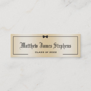 Elegante Rose Gold Formal Abschluss Name Card Telefonnummerkarte
