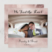 Elegante Rose Gold Foto Hochzeit Ankündigung (Vorne/Hinten)
