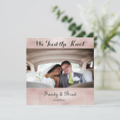 Elegante Rose Gold Foto Hochzeit Ankündigung (Stehend Vorderseite)