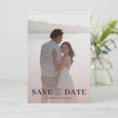 Elegante Rose Gold & Foto Save the Date (Stehend Vorderseite)