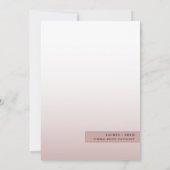 Elegante Rose Gold & Foto Save the Date (Rückseite)