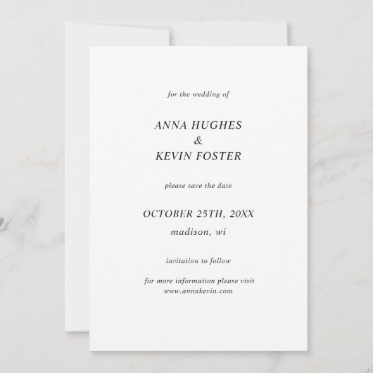 Elegante Rose Gold Foto Save the Date Hochzeitskar (Rückseite)