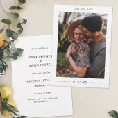 Elegante Rose Gold Foto Save the Date Hochzeitskar