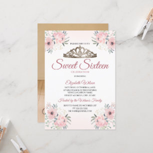 Elegante Rose Gold Foto Sweet 16 Einladung