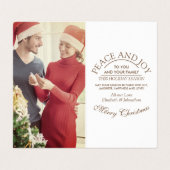 Elegante Rose Gold Foto Weihnachtskarten Visitenkarten (Innenseite Aufgefaltet)