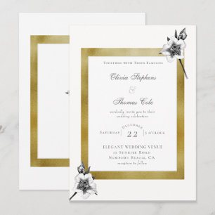 Elegante Rose Gold Frame Weihnachtszeit Einladung