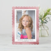 Elegante Rose Gold Frohe Weihnachten Custom Foto (Stehend Vorderseite)