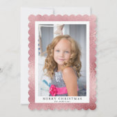 Elegante Rose Gold Frohe Weihnachten Custom Foto (Vorderseite)