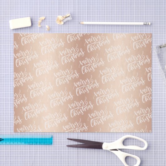 Elegante Rose Gold Frohe Weihnachten Seidenpapier (Handwerk)