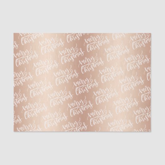 Elegante Rose Gold Frohe Weihnachten Seidenpapier (Vorderseite)