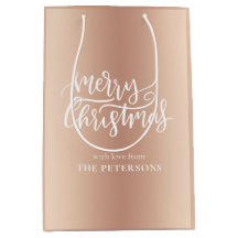 Elegante Rose Gold Frohe Weihnachtskalligraphie Na