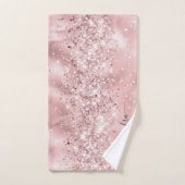 Elegante Rose Gold Funkelnd Glitzer Custom Chic Badhandtuch Set (Handtuch)