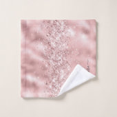 Elegante Rose Gold Funkelnd Glitzer Custom Chic Badhandtuch Set (Waschlappen)