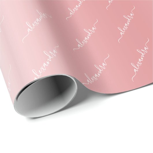 Elegante Rose Gold Funkelnd Glitzer Rosa Custom Geschenkpapier (Rolleneckpunkt)