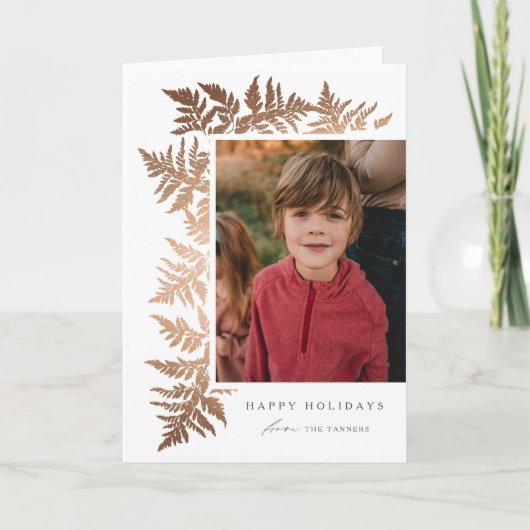 Elegante Rose Gold Garland 2 Foto Weihnachten (Vorderseite)