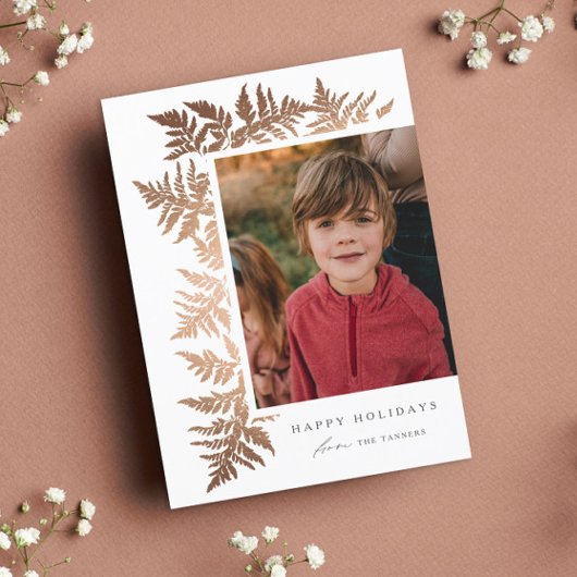 Elegante Rose Gold Garland Foto Magnetkarte