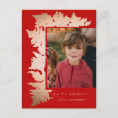 Elegante Rose Gold Garland Foto Weihnachten (Vorderseite)