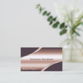 Elegante Rose Gold geschwungene Dekoration Lines G Visitenkarte (Stehend Vorderseite)