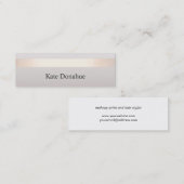 Elegante Rose Gold gestreift Moderne Stilgrau Mini Visitenkarte (Vorne/Hinten)