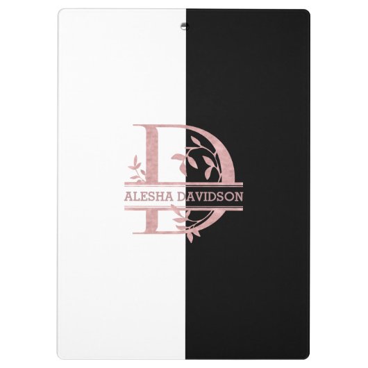 Elegante Rose Gold geteilte, benutzerdefinierte Mo Klemmbrett (Rückseite)