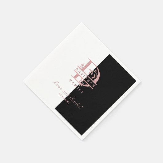 Elegante Rose Gold geteilte, benutzerdefinierte Mo Serviette (Ecke)