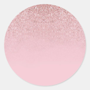 Elegante Rose Gold Glitter Blank Template hinzufüg Runder Aufkleber