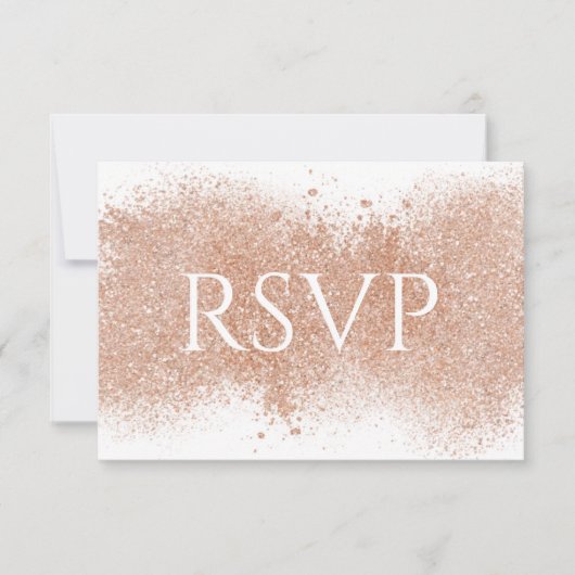 Elegante Rose Gold Glittery UAWG Wedding Card RSVP Karte (Vorderseite)