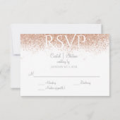 Elegante Rose Gold Glittery UAWG Wedding Card RSVP Karte (Rückseite)