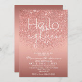 Elegante Rose Gold Glitzer 18. Geburtstag Invita Einladung (Vorne/Hinten)