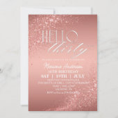 Elegante Rose Gold Glitzer 30. Geburtstag Invita Einladung (Vorderseite)