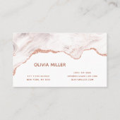 Elegante Rose Gold Glitzer Agate Chic Marble Moder Visitenkarte (Rückseite)