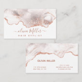 Elegante Rose Gold Glitzer Agate Chic Marble Moder Visitenkarte (Vorne/Hinten)