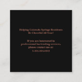 Elegante Rose Gold Glitzer Barkeeper Business Card Quadratische Visitenkarte (Rückseite)