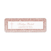Elegante Rose Gold Glitzer Bestätigung oder Taufe (Vorne)