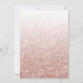 Elegante Rose Gold Glitzer Bestätigung oder Taufe Einladung (Rückseite)