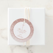 Elegante Rose Gold Glitzer Bestätigung oder Taufe Geschenkanhänger (Beispiel)