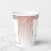 Elegante Rose Gold Glitzer Bestätigung oder Taufe Pappbecher (Rechts)