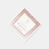 Elegante Rose Gold Glitzer Bestätigung oder Taufe Serviette (Ecke)