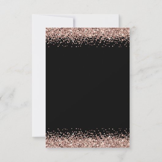Elegante Rose Gold Glitzer Black jedes Alter Gebur Einladung (Rückseite)