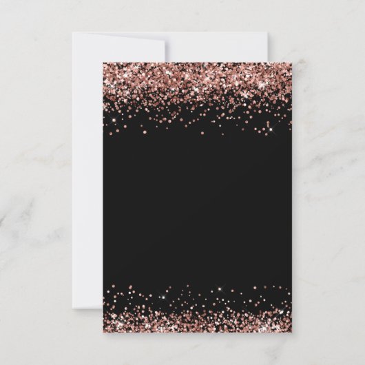 Elegante Rose Gold Glitzer Black jedes Alter Gebur Einladung (Rückseite)
