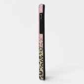 Elegante Rose Gold Glitzer Black Leopard Print Case-Mate iPhone Hülle (Hinten/Links)