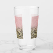 Elegante Rose Gold Glitzer Black Leopard Print Glas (Rechts)