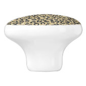 Elegante Rose Gold Glitzer Black Leopard Print Keramikknauf (Seitenansicht)