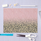Elegante Rose Gold Glitzer Black Leopard Print Seidenpapier (Handwerk)