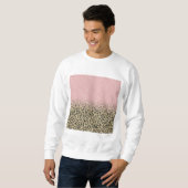 Elegante Rose Gold Glitzer Black Leopard Print Sweatshirt (Vorne ganz)
