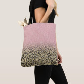 Elegante Rose Gold Glitzer Black Leopard Print Tasche (Von Nahem)