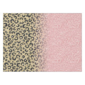 Elegante Rose Gold Glitzer Black Leopard Print Tischdecke (Vorderseite (Horizontal))