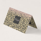 Elegante Rose Gold Glitzer Black Leopard Print Visitenkarten (Vorderseite)