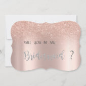 Elegante Rose Gold Glitzer Bokeh Bridesmaid Card Einladung (Vorderseite)